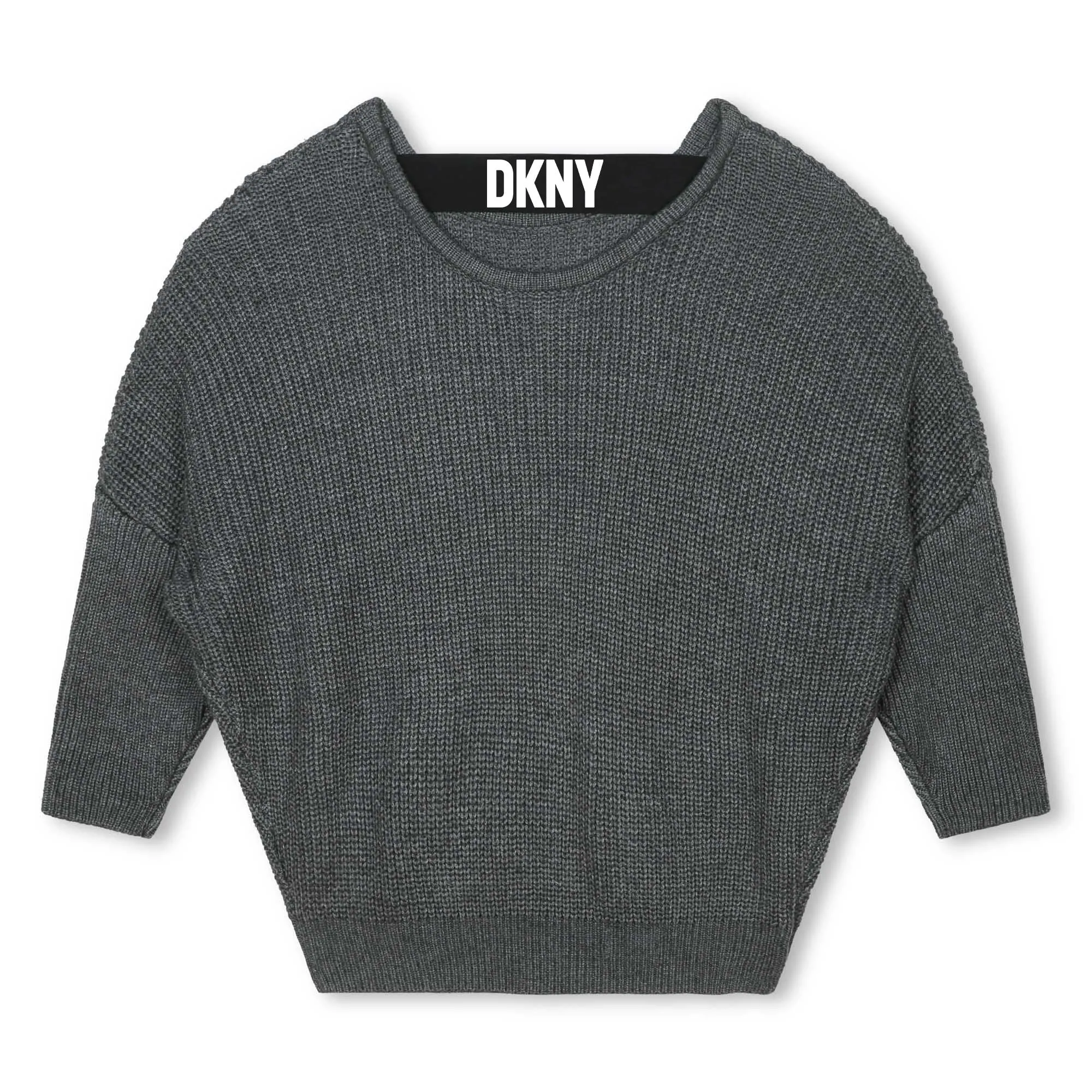 DKNY Junior Grey Knit Sweater Top _D35T11-A64