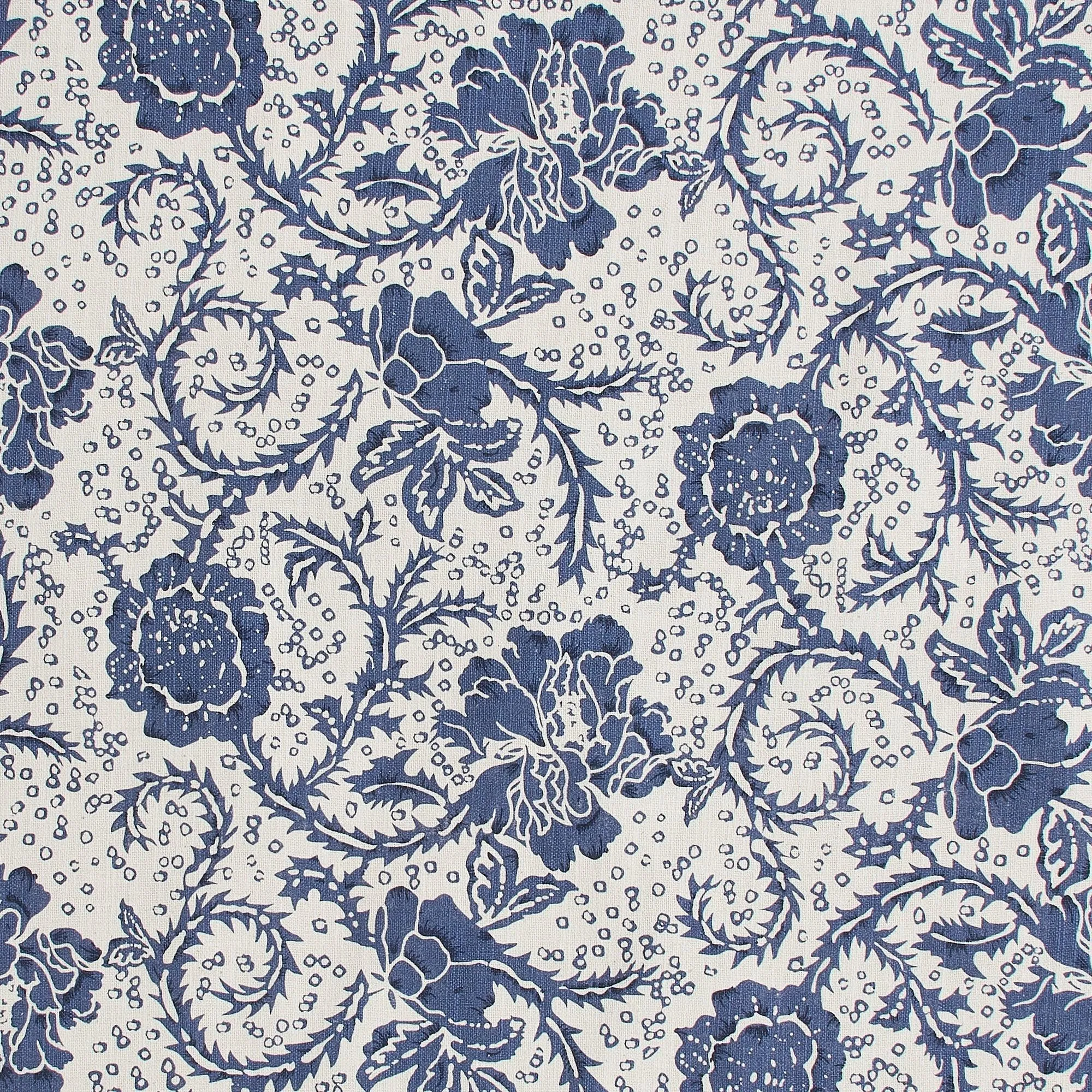 Dorset Navy Floral Short Panel Curtain Set of 2 63x36 VHC Brands