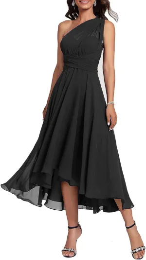 DREAMIND Tea Length Short Mother of The Bride Dresses Convertible Multiway Infinity Wedding Guest Dresses for Women