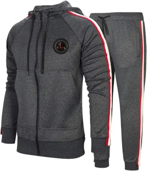 DUOFIER Men's Hooded Athletic Tracksuit Casual Full Zip Jogging SweatSuits