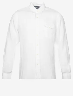 Dyed Linen Pocket Shirt White