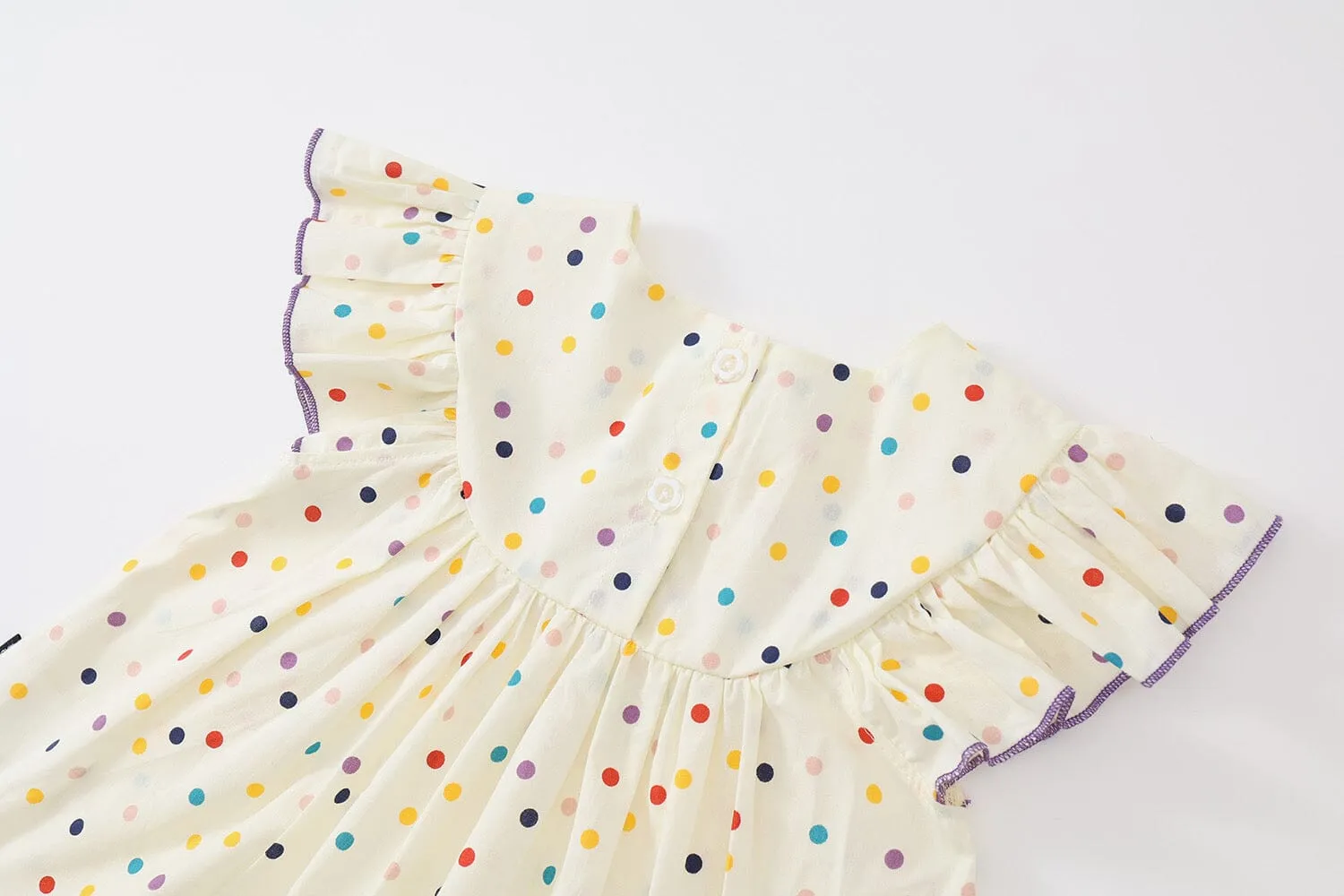 Embroidered Tulip Rainbow Dot Summer Set