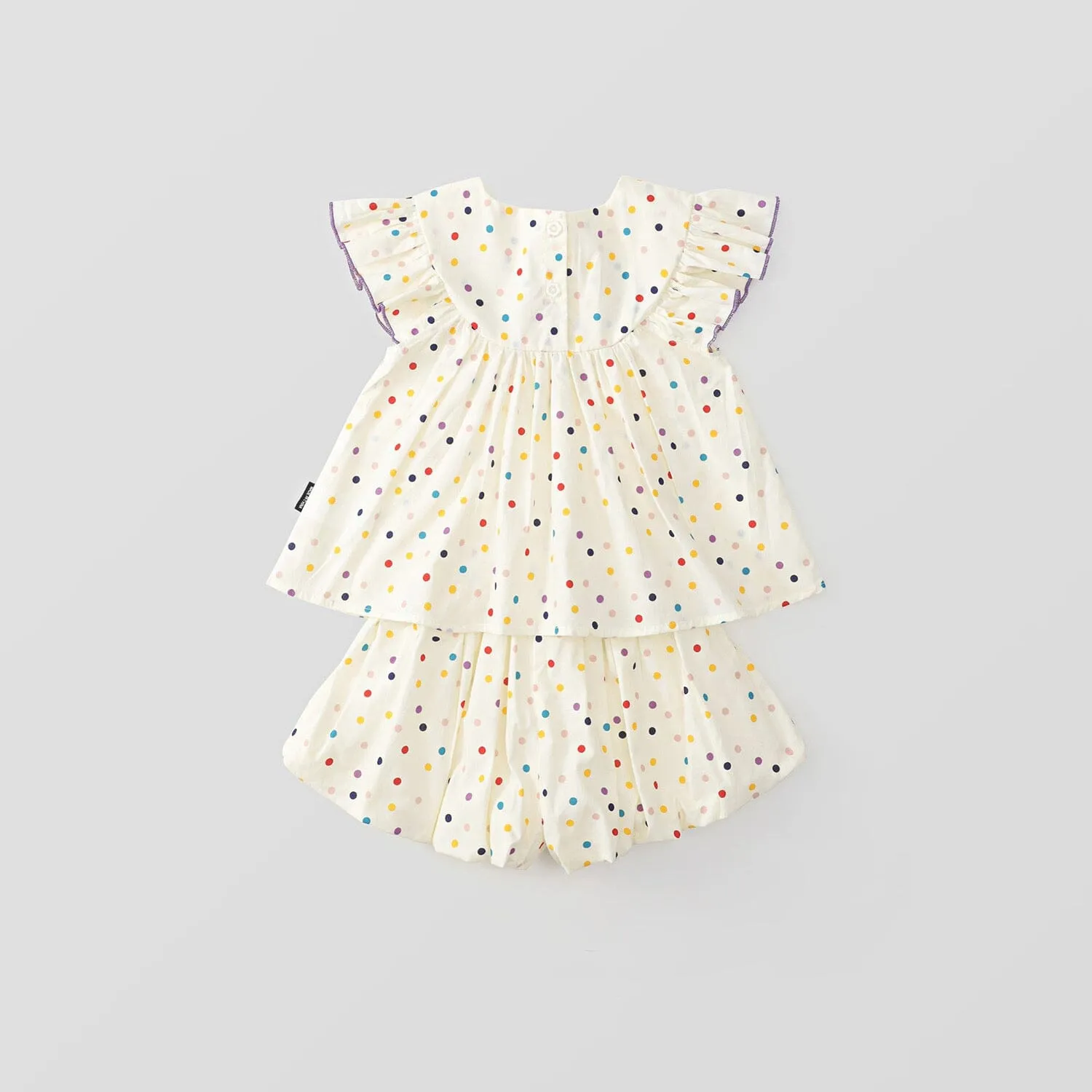 Embroidered Tulip Rainbow Dot Summer Set
