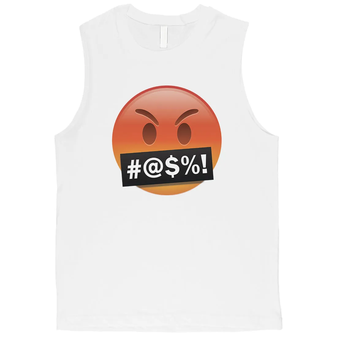 Emoji-Angry Mens Classic Mood Hilarious Silly Muscle Shirt Gag Gift