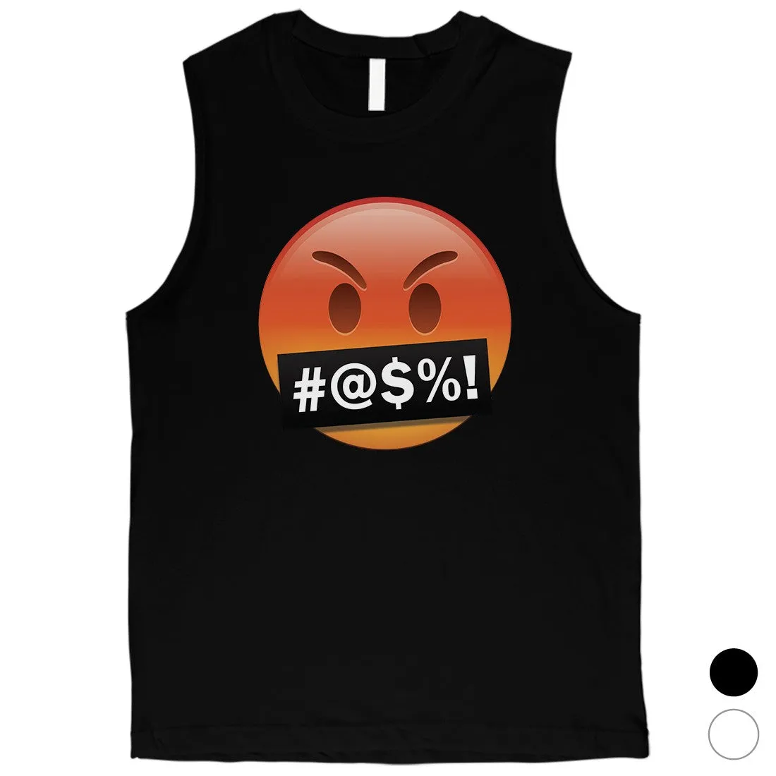 Emoji-Angry Mens Classic Mood Hilarious Silly Muscle Shirt Gag Gift
