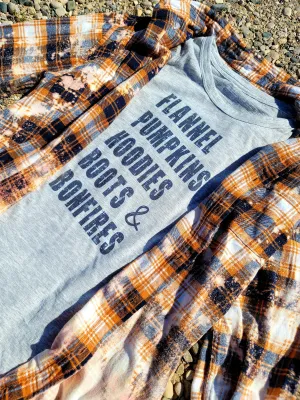 Flannel Pumpkins Hoodies Boots & Bonfires Tee