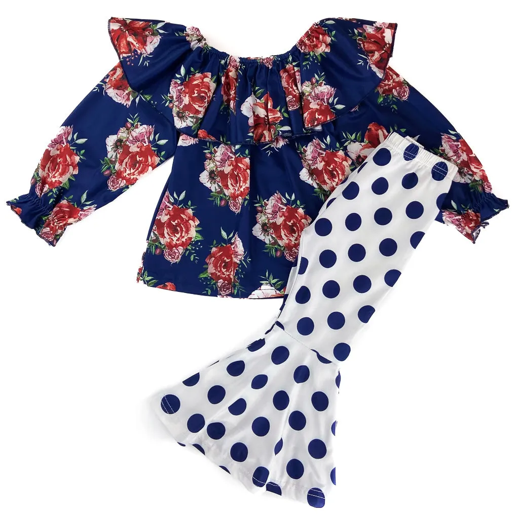 Floral & Polka Dot Bell Outfit