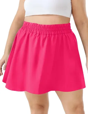 FOREYOND Women's Plus Size Tennis Skirts with Shorts High Waisted Golf Skorts with Pockets Workout Athletic Skort Skirts
