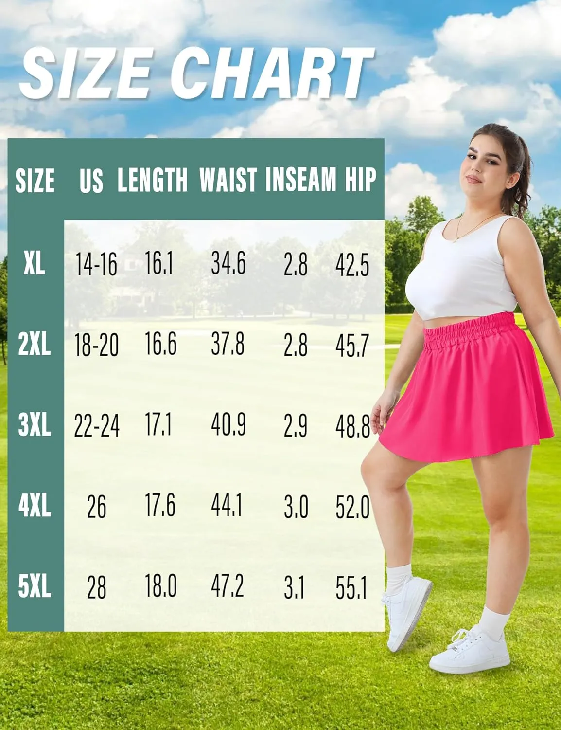 FOREYOND Women's Plus Size Tennis Skirts with Shorts High Waisted Golf Skorts with Pockets Workout Athletic Skort Skirts