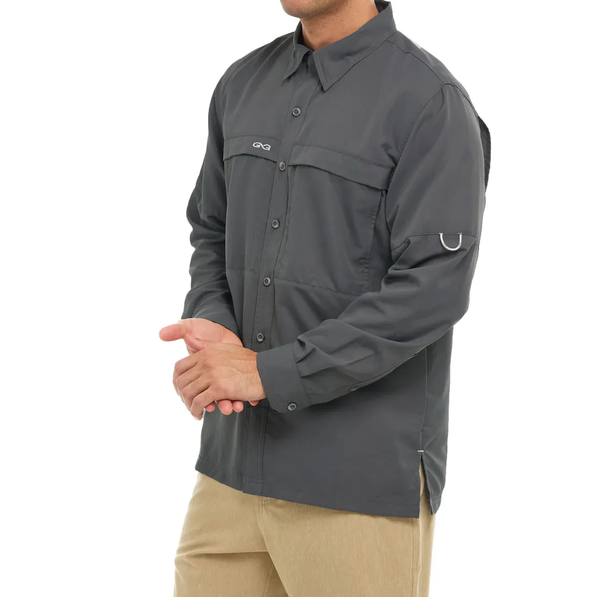 GameGuard Long Sleeve Gunmetal Men's Microfiber Shirt