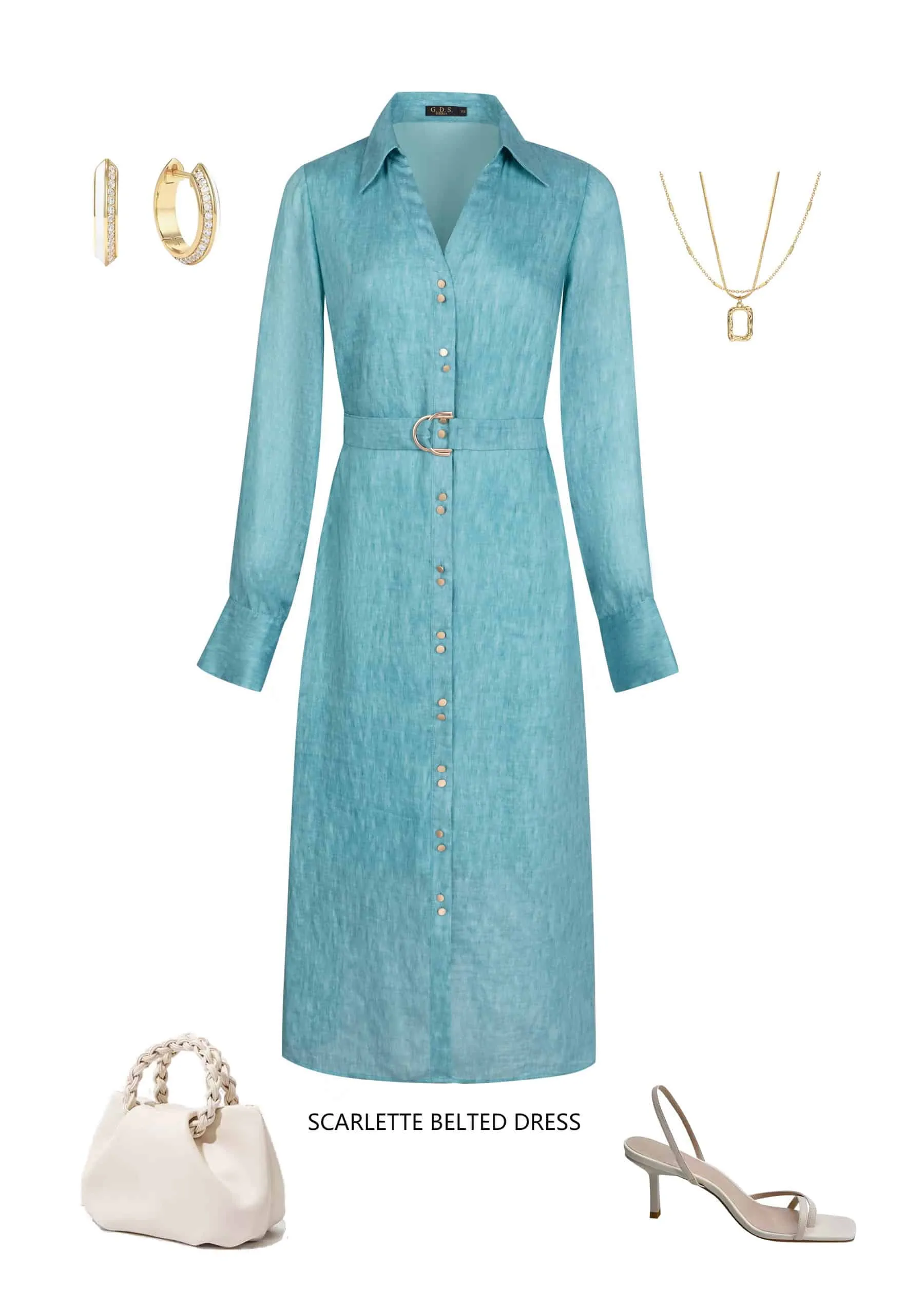 GDS Scarlette Belted Dress | Nile Blue