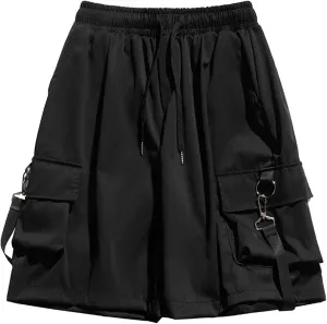 Goth Emo Alt Asymmetrical Skirt Shorts for Women Trendy Summer y2k Black Skorts