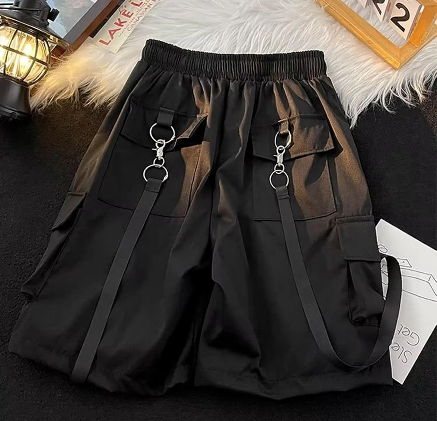Goth Emo Alt Asymmetrical Skirt Shorts for Women Trendy Summer y2k Black Skorts