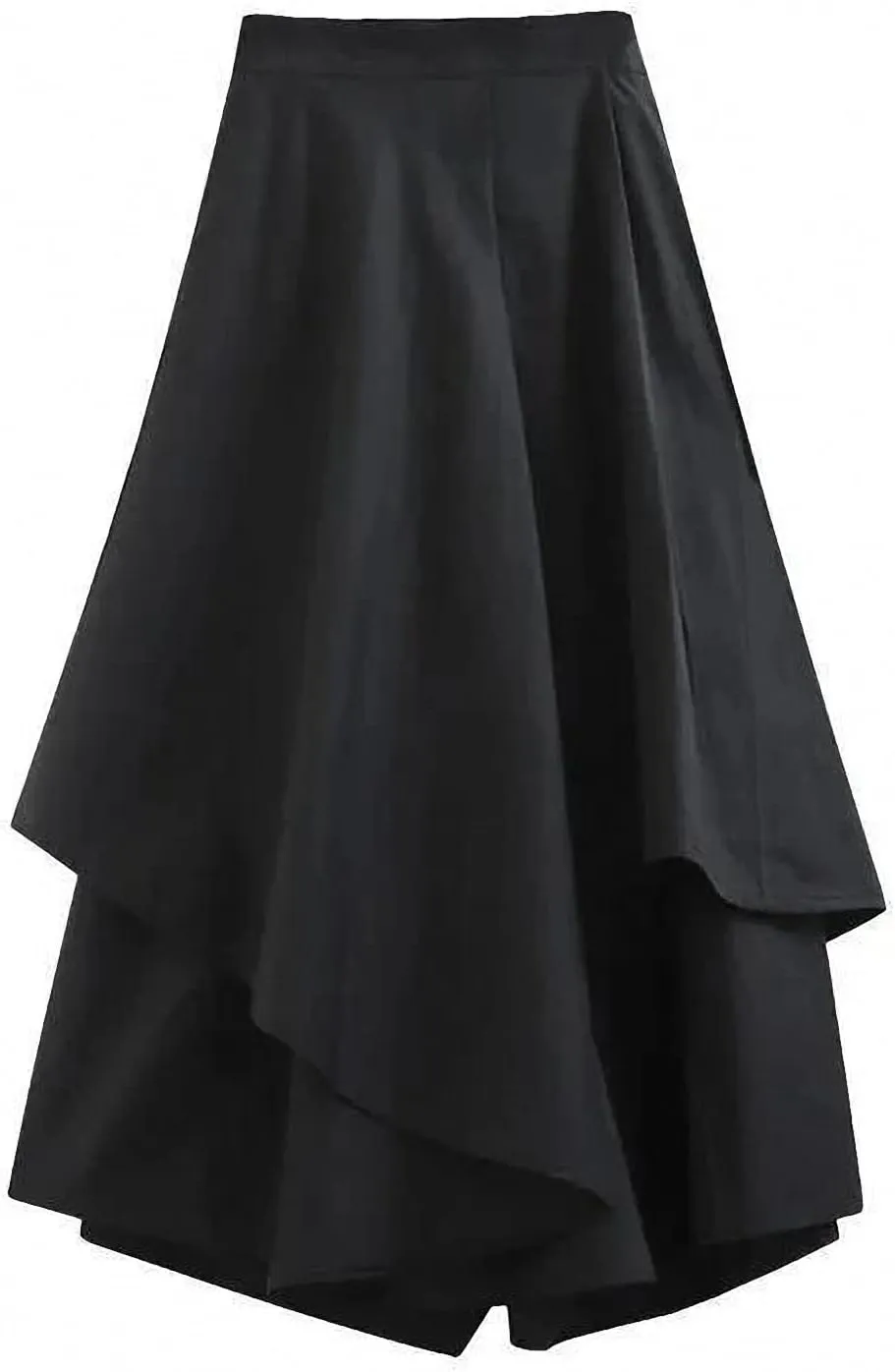 Gothic Irregular Skirts Women Y2K High Waist Cargo Midi Skirt Harajuku Vintage Punk Pleated Casual A Line Skirt