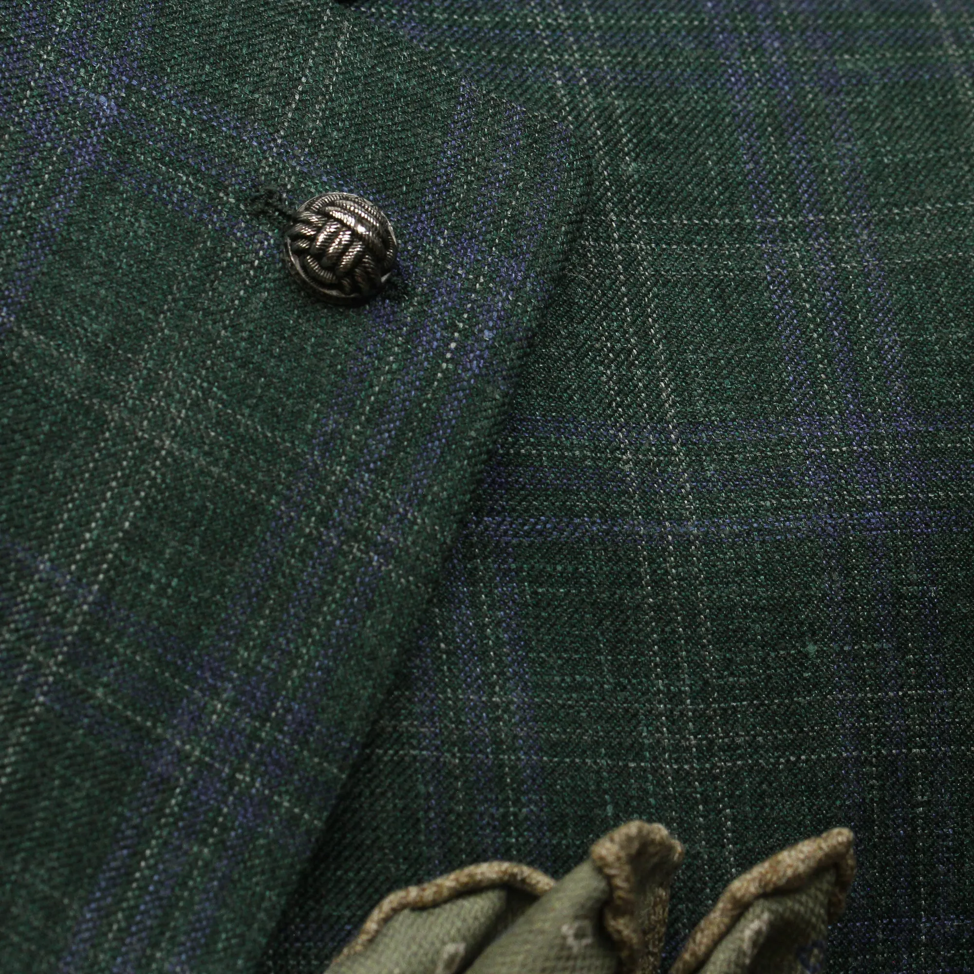 Green Check Wool-Silk-Linen Montana Contemporary Fit Sport Jacket - Jack Victor