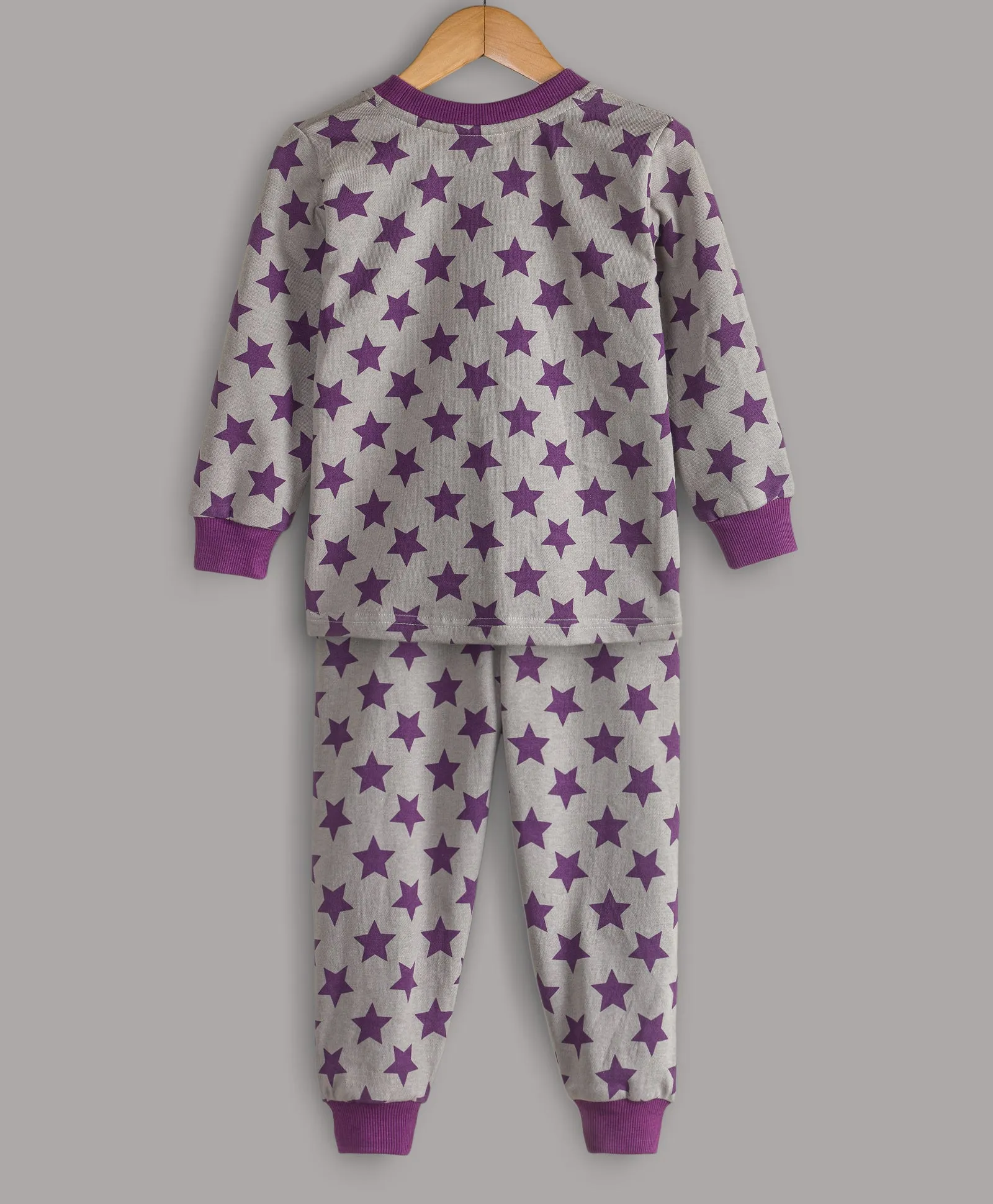 GREY PURPLE ALL OVER STAR PRINT TRACKSUIT