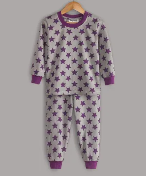 GREY PURPLE ALL OVER STAR PRINT TRACKSUIT