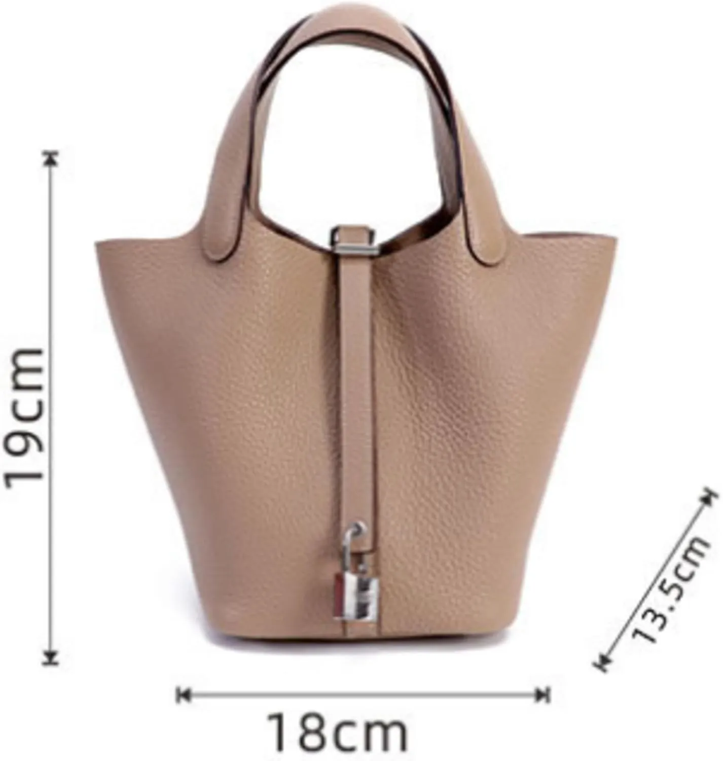 Handheld Women's Bag, Vegetable Basket, Cowhide, Handmade Wax Thread, Water Bucket Bag