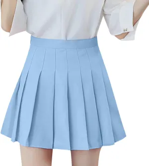 High Waisted Mini Skirts for Women Anti-Slip Lining A-Line Casual Skirt with Elastic Waist and Flowy Chiffon Fabric