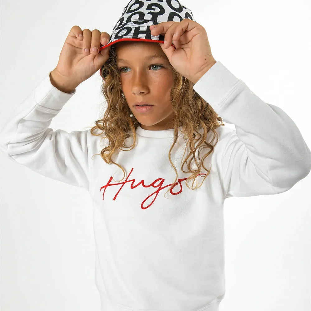 Hugo Kids Boys Sweater White