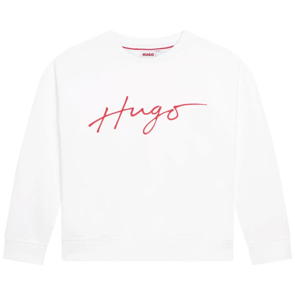 Hugo Kids Boys Sweater White