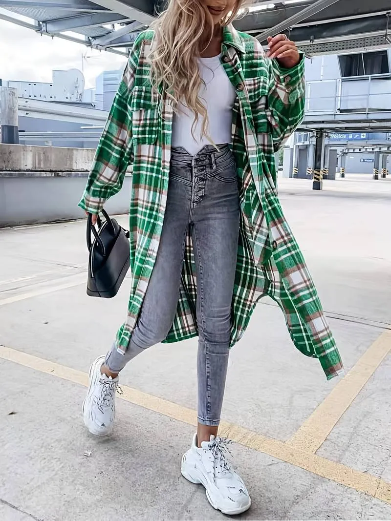 Ivyshape | Checked Shirt Jackets Coat