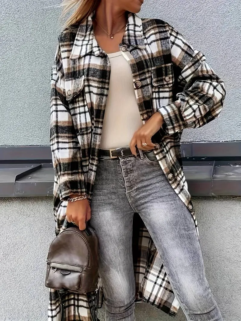 Ivyshape | Checked Shirt Jackets Coat