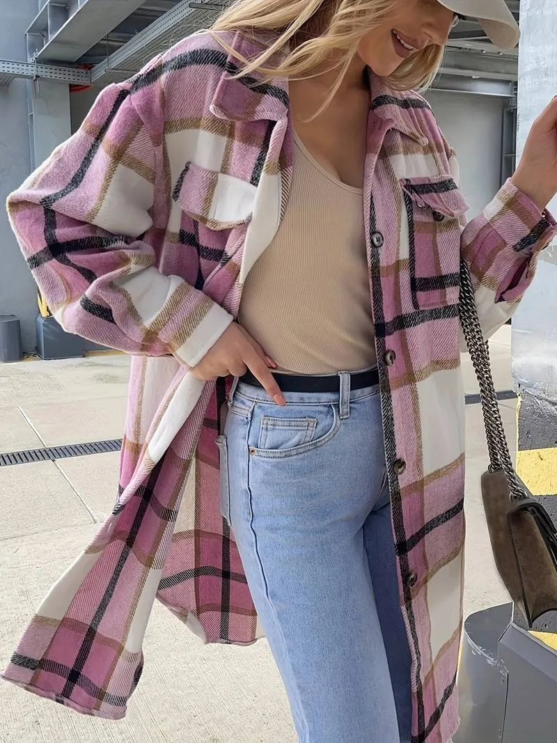 Ivyshape | Checked Shirt Jackets Coat