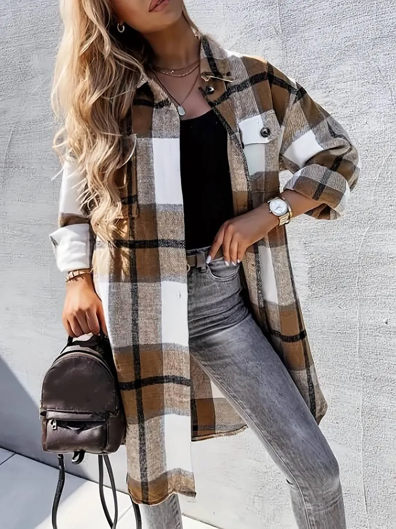 Ivyshape | Checked Shirt Jackets Coat