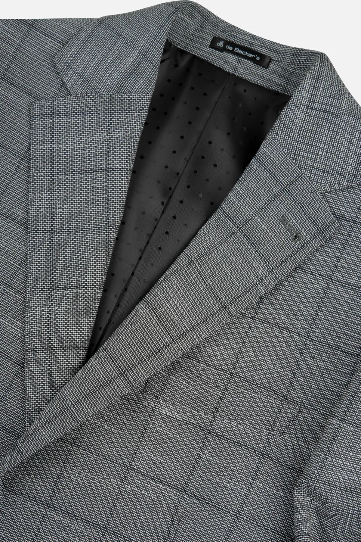 Jacquard Checked Gray & Black Blazer