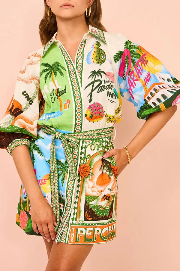 Kim - Summer Sophistication Belted Pocket Shirt Mini Dress