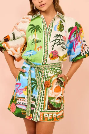 Kim - Summer Sophistication Belted Pocket Shirt Mini Dress