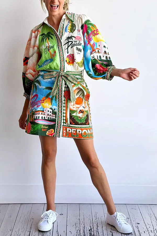 Kim - Summer Sophistication Belted Pocket Shirt Mini Dress