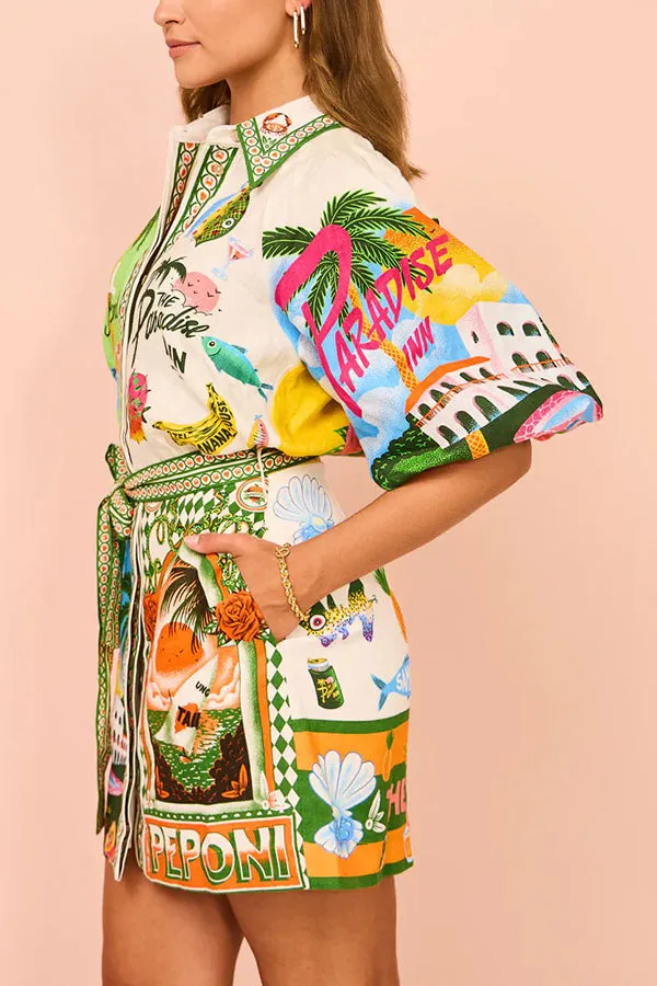 Kim - Summer Sophistication Belted Pocket Shirt Mini Dress
