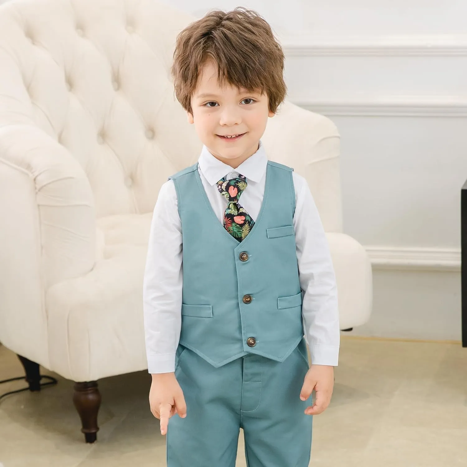 Kimocat Baby Boy Clothes Outfit Suit Long Sleeve Gentleman Tuxedo Vest Wedding Birthday Party Suit