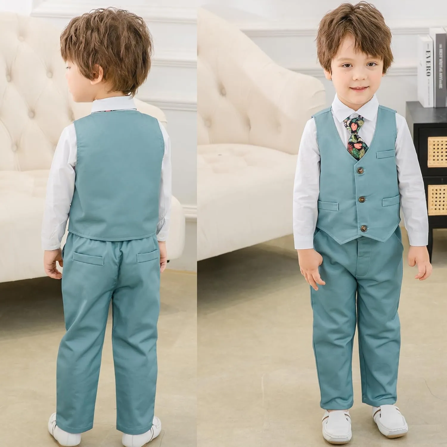 Kimocat Baby Boy Clothes Outfit Suit Long Sleeve Gentleman Tuxedo Vest Wedding Birthday Party Suit