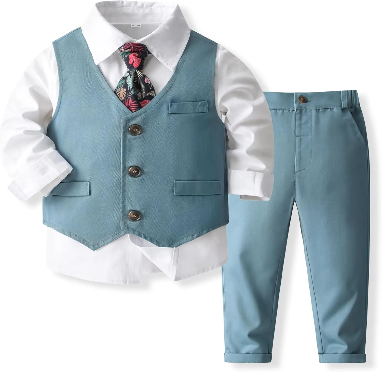 Kimocat Baby Boy Clothes Outfit Suit Long Sleeve Gentleman Tuxedo Vest Wedding Birthday Party Suit