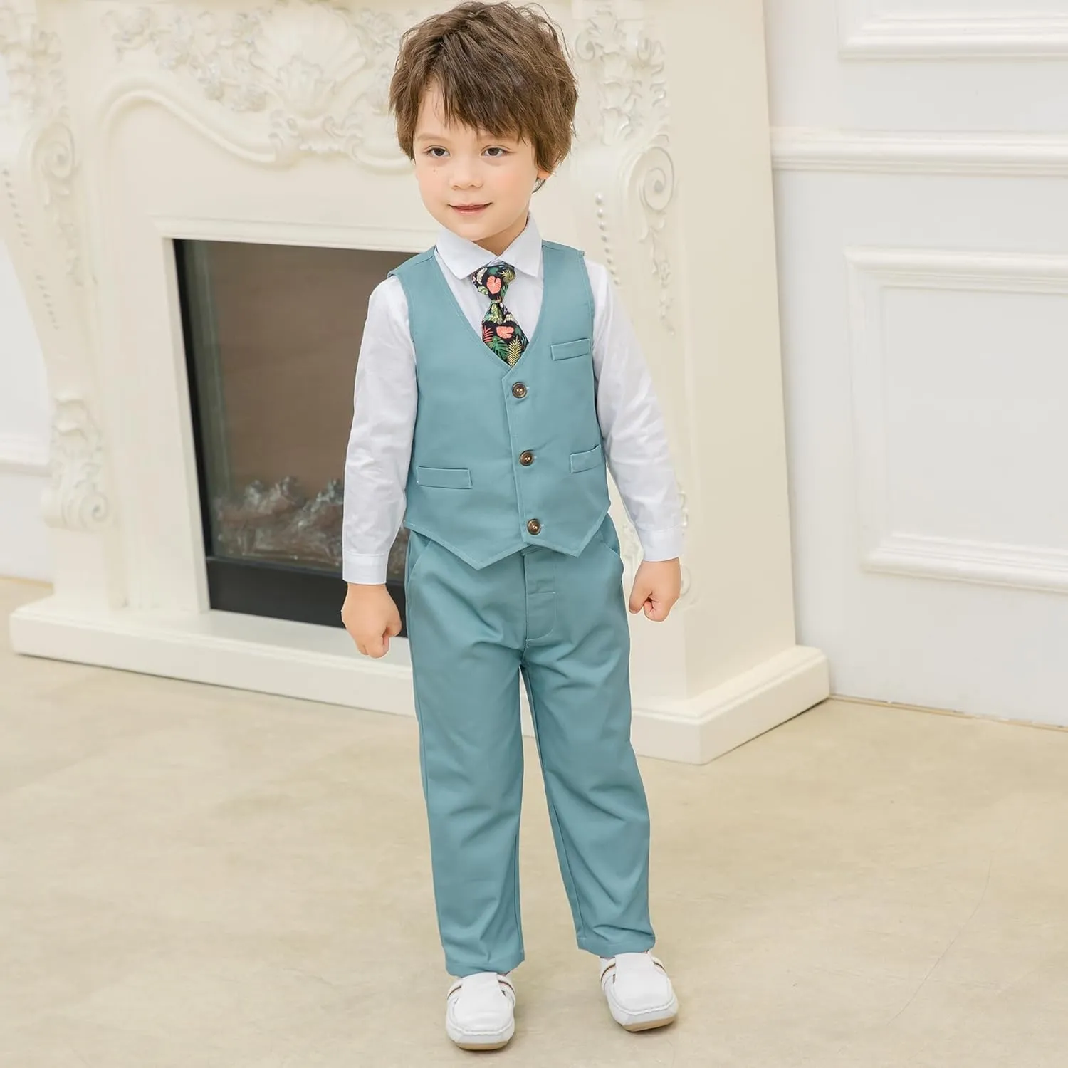 Kimocat Baby Boy Clothes Outfit Suit Long Sleeve Gentleman Tuxedo Vest Wedding Birthday Party Suit