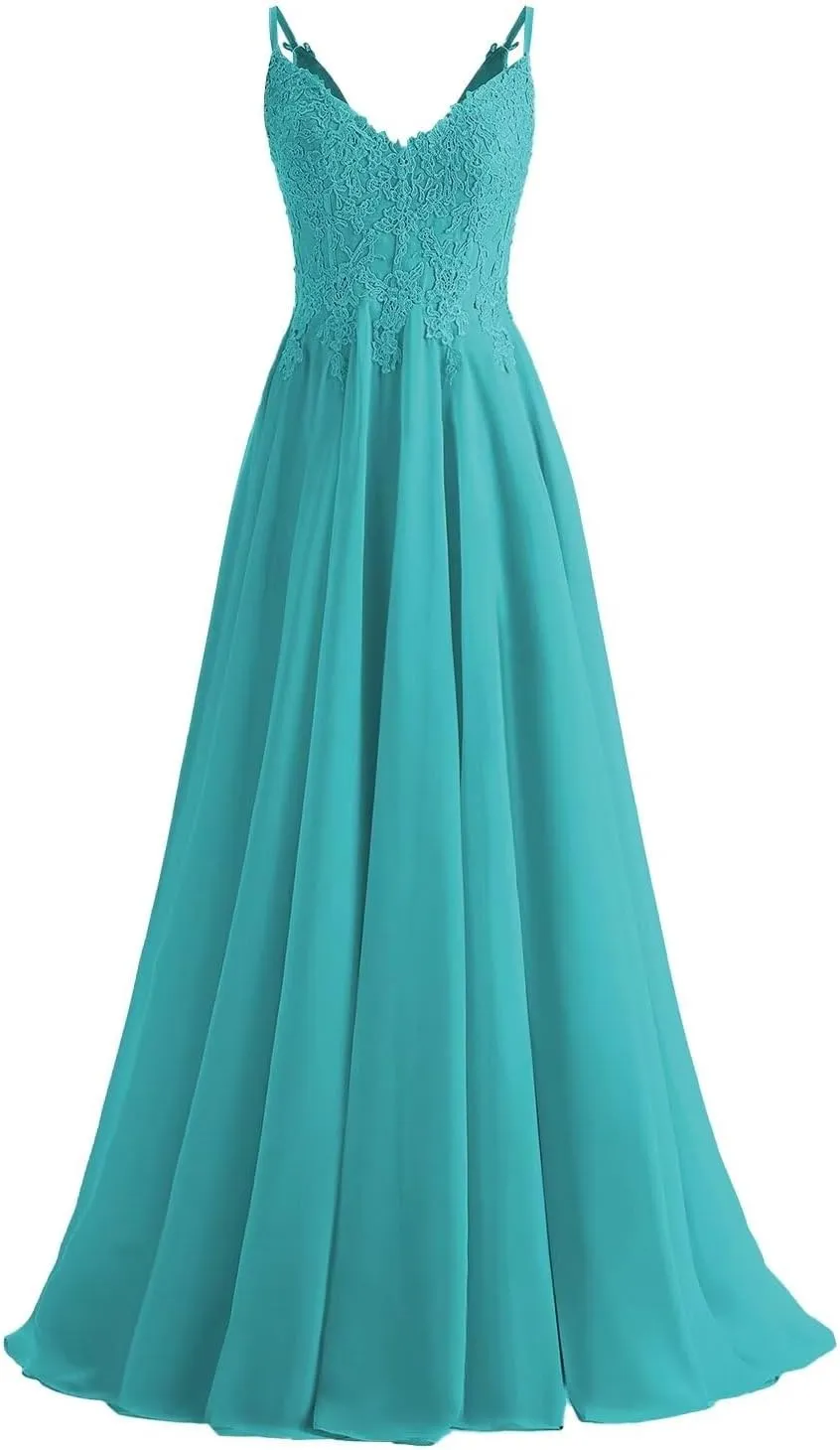 Lace Bridesmaid Dresses for Wedding with Slit Spaghetti Straps Chiffon Aline Formal Evening Party Gowns