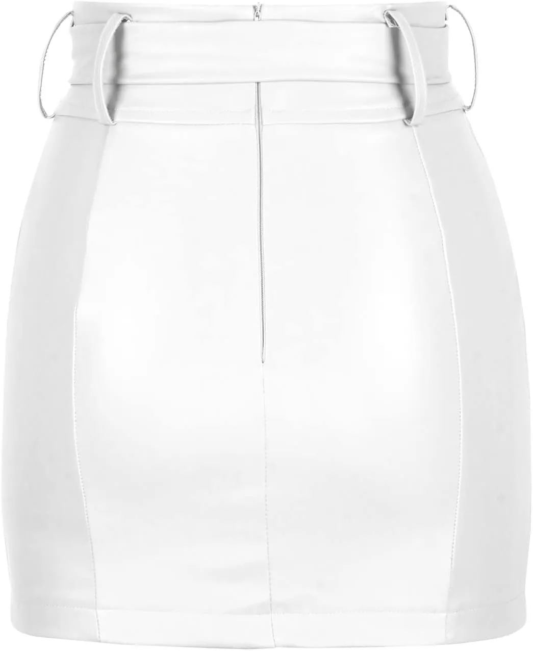 Leather Mini Skirts for Women Solid Color Sexy Zipper Up Bow High Waisted Skirt Classic High Waisted Skirt
