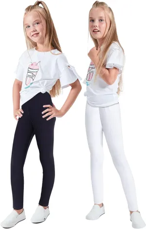 LUOUSE Cute Printed Stretch Leggings for Girls,Pants Trousers Ankle Length 4-13 Years