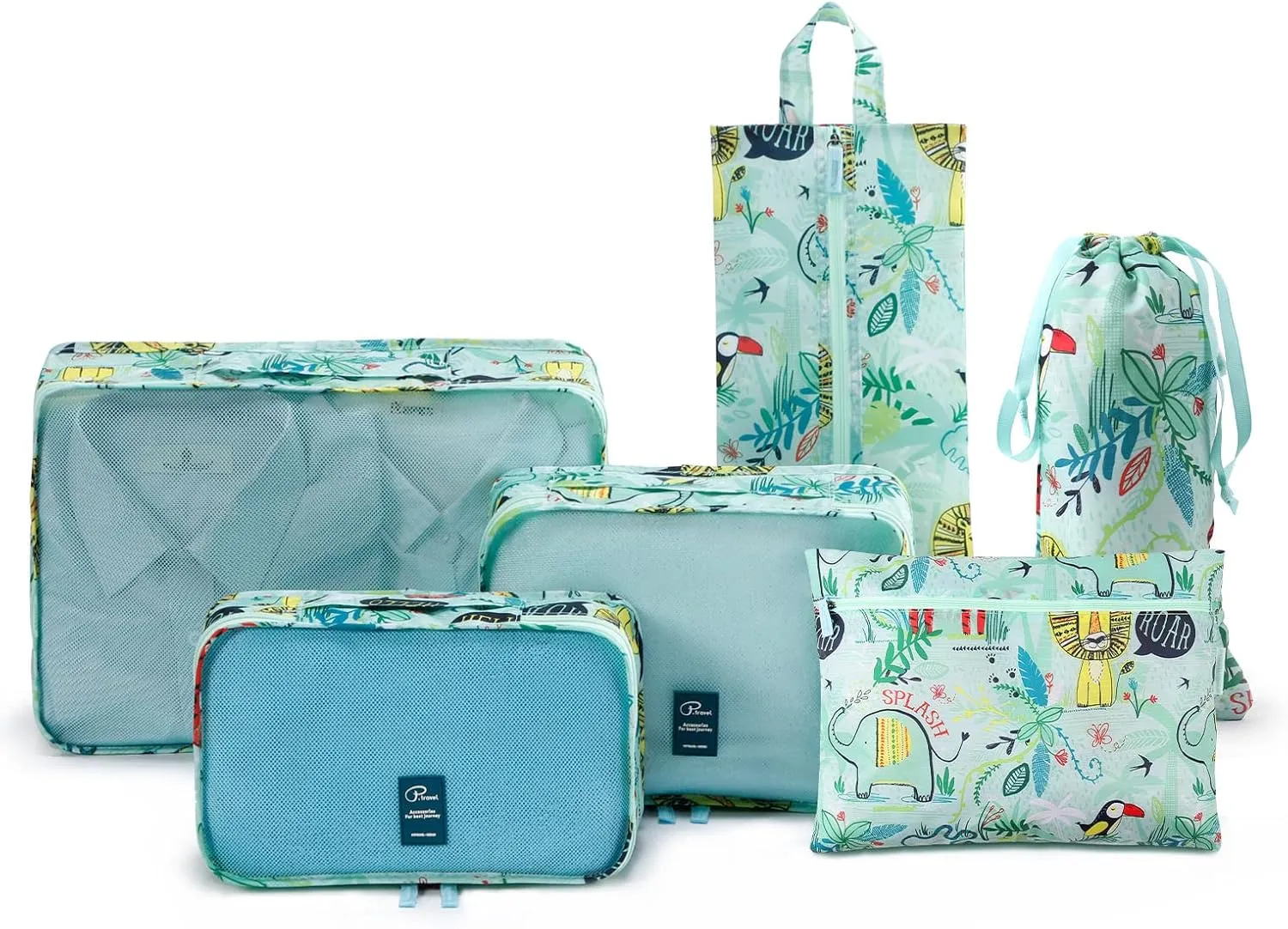 Lychii 8 Pieces Packing Cubes Set, Travel Luggage Packing Organizers-Jungle Printed