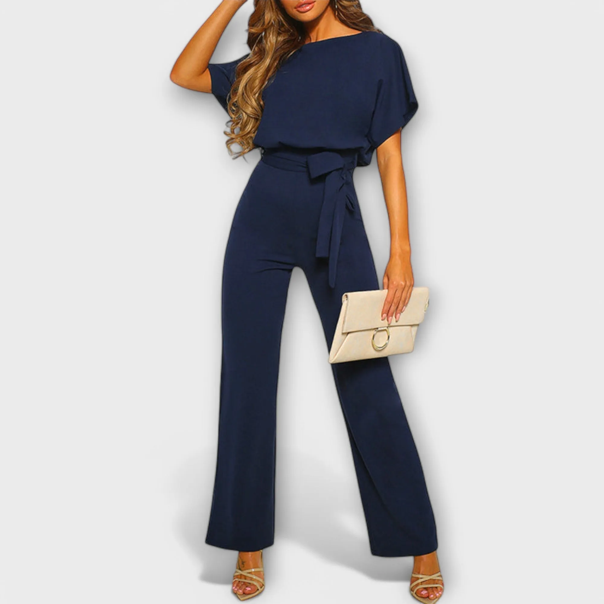 Marlowe  Wide-Leg Belted Jumpsuit