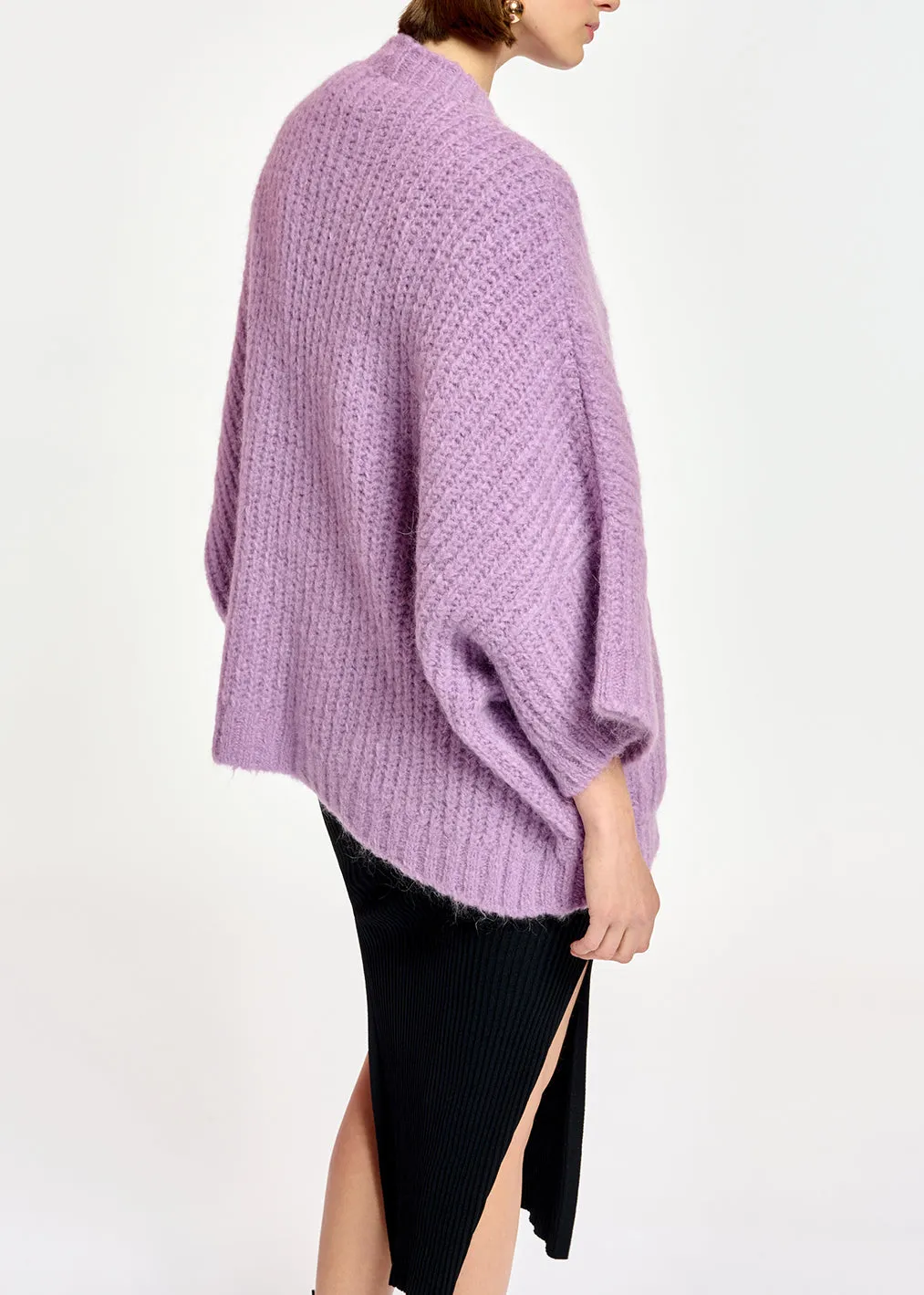Mauve boxy cut cardigan