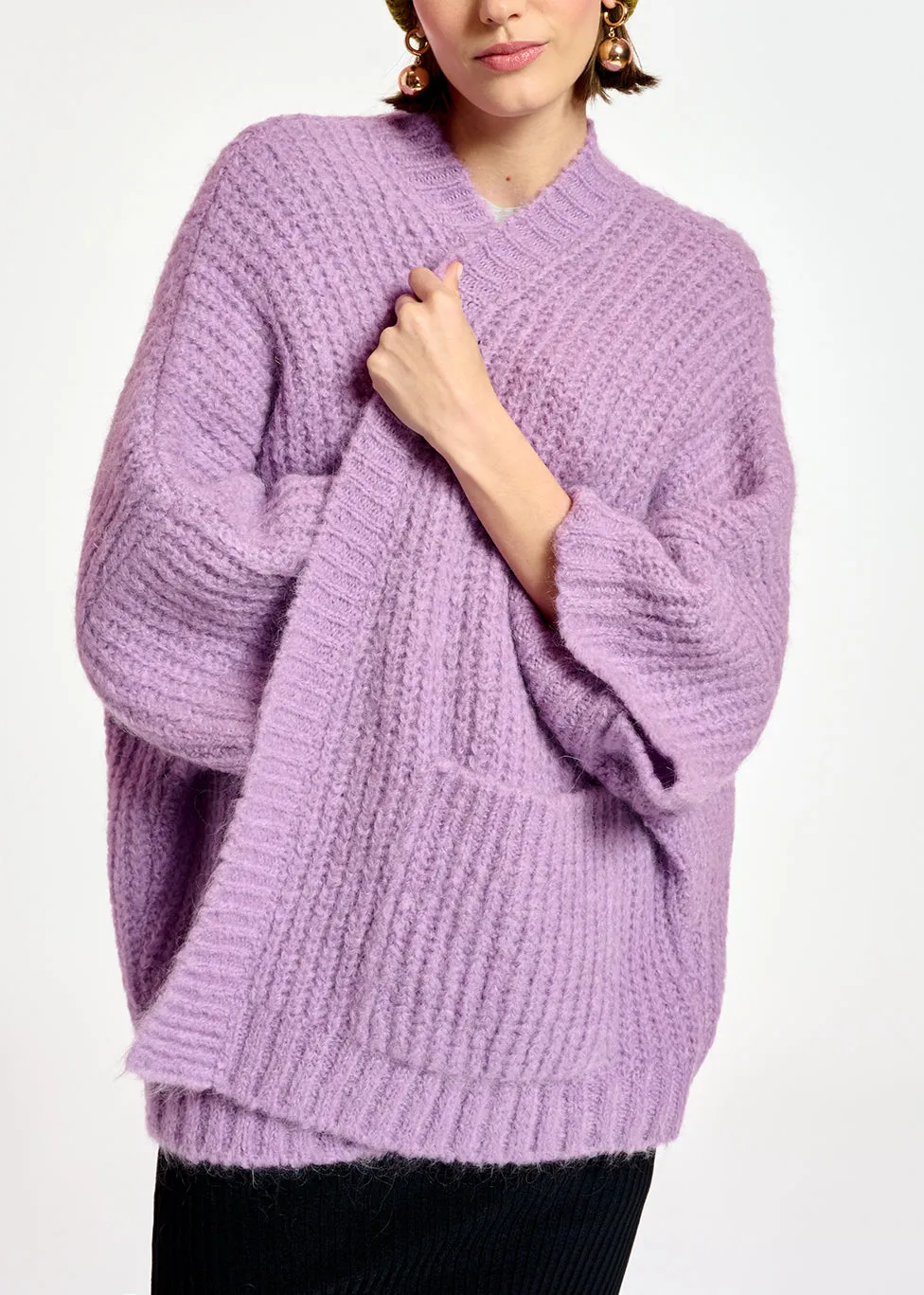 Mauve boxy cut cardigan