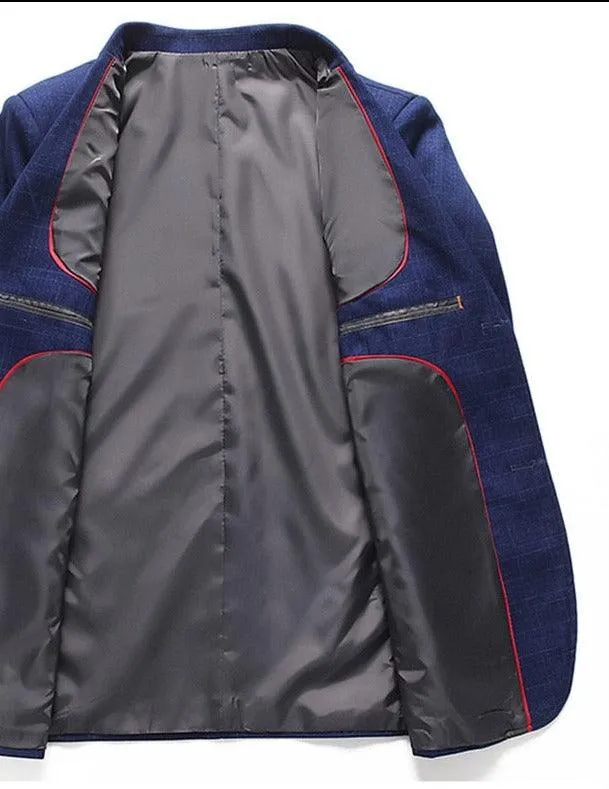 Men Blazer - Checked Formal Blazer