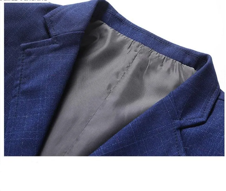 Men Blazer - Checked Formal Blazer