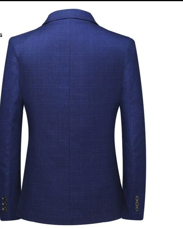 Men Blazer - Checked Formal Blazer