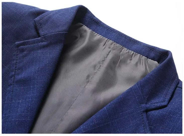 Men Blazer - Checked Formal Blazer