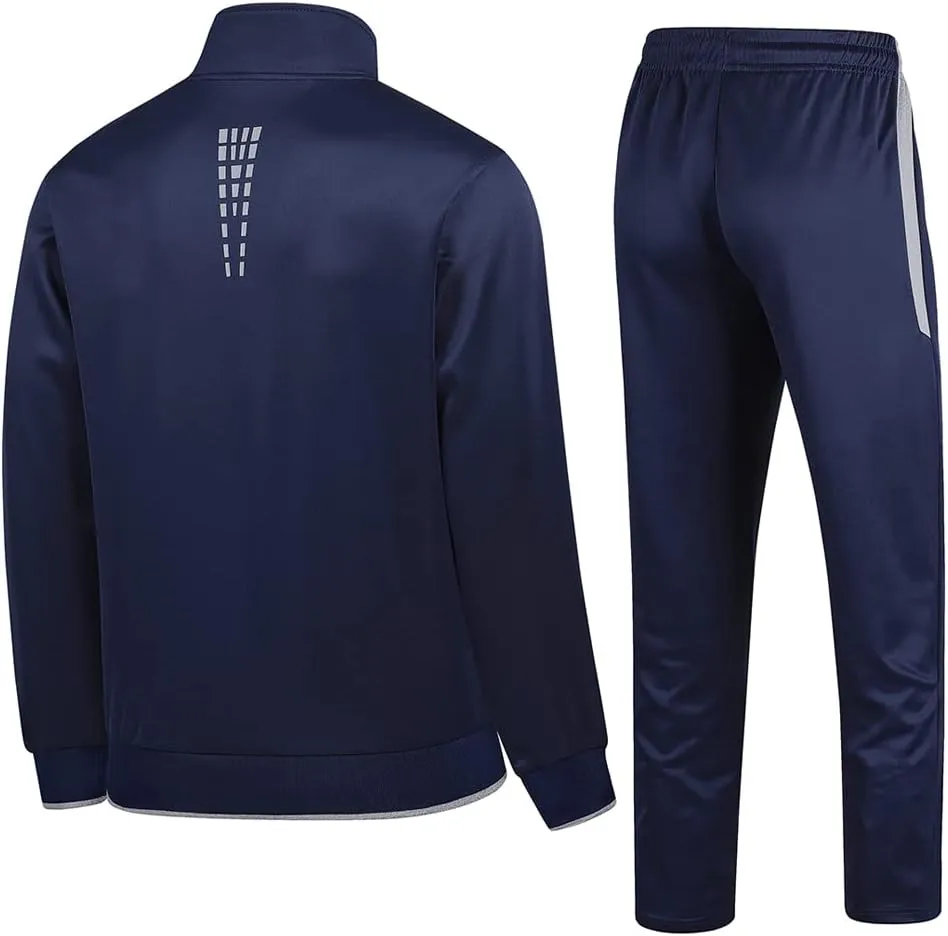 Men's Casual Athletic Tracksuit Long Sleeve Sweatsuit Set Full Zip Running Jacket and Pants 2 Piece Outfits
